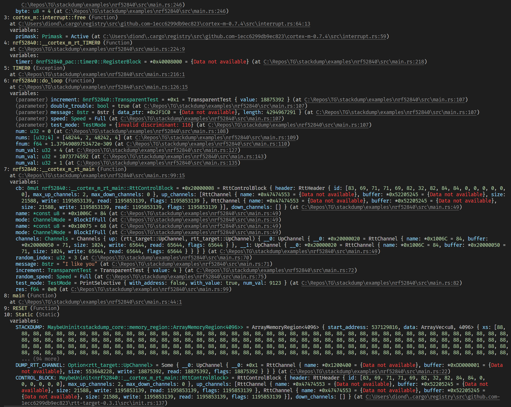 Stackdump trace